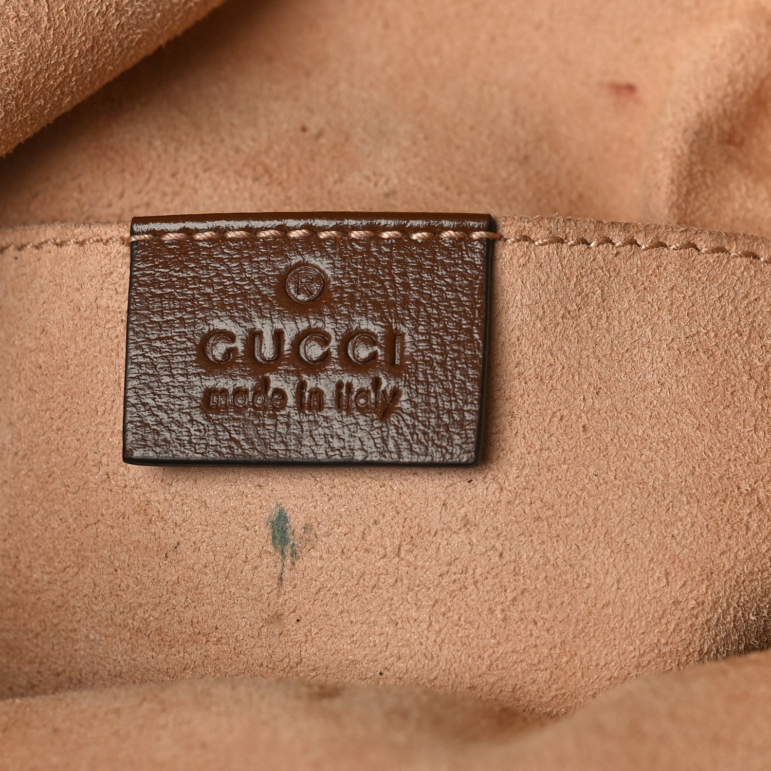 Gucci Monogram Textured Calfskin Horsebit 1955 Drawstring Bucket Bag Beige Brown Sugar 6 of 12