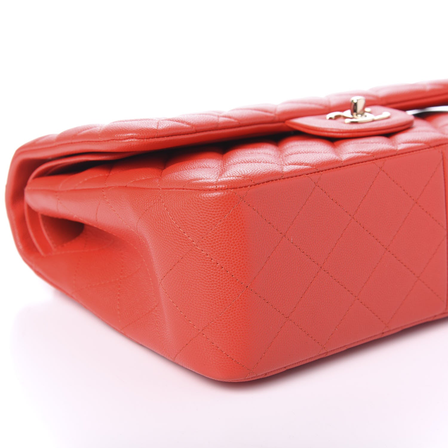 Chanel Caviar Quilted Jumbo Double Flap Red 6 of 10