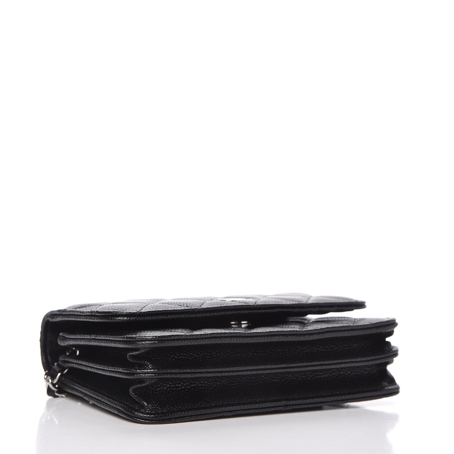Caviar Quilted Mini Wallet On Chain WOC Black