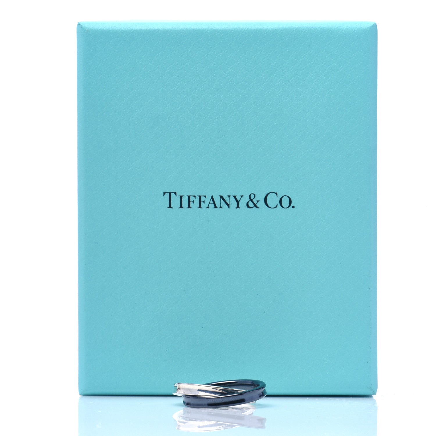 Tiffany Sterling Silver Titanium 1837 Interlocking Ring 49 5 6 of 6