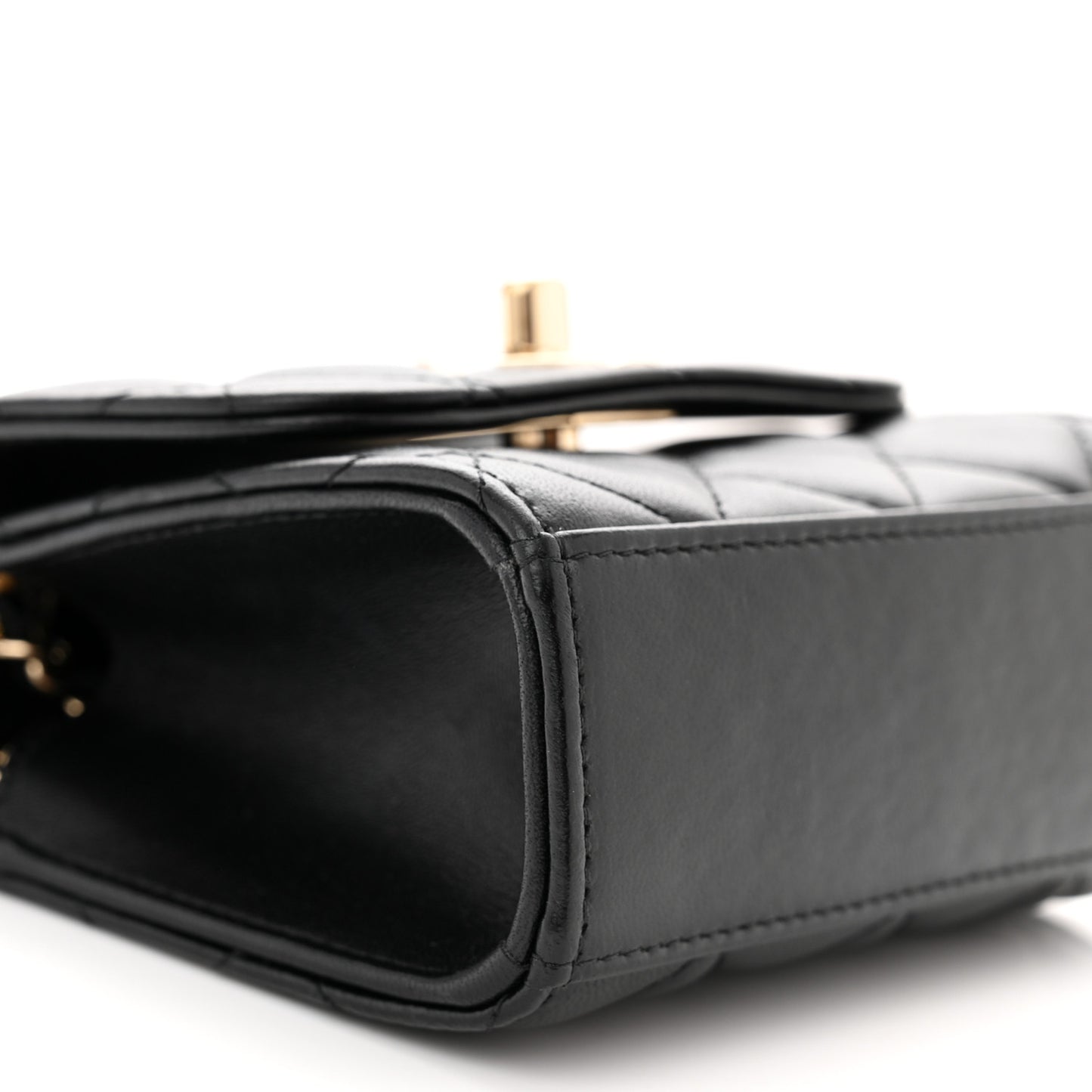Lambskin Quilted Mini Trendy CC Chain Wallet Black
