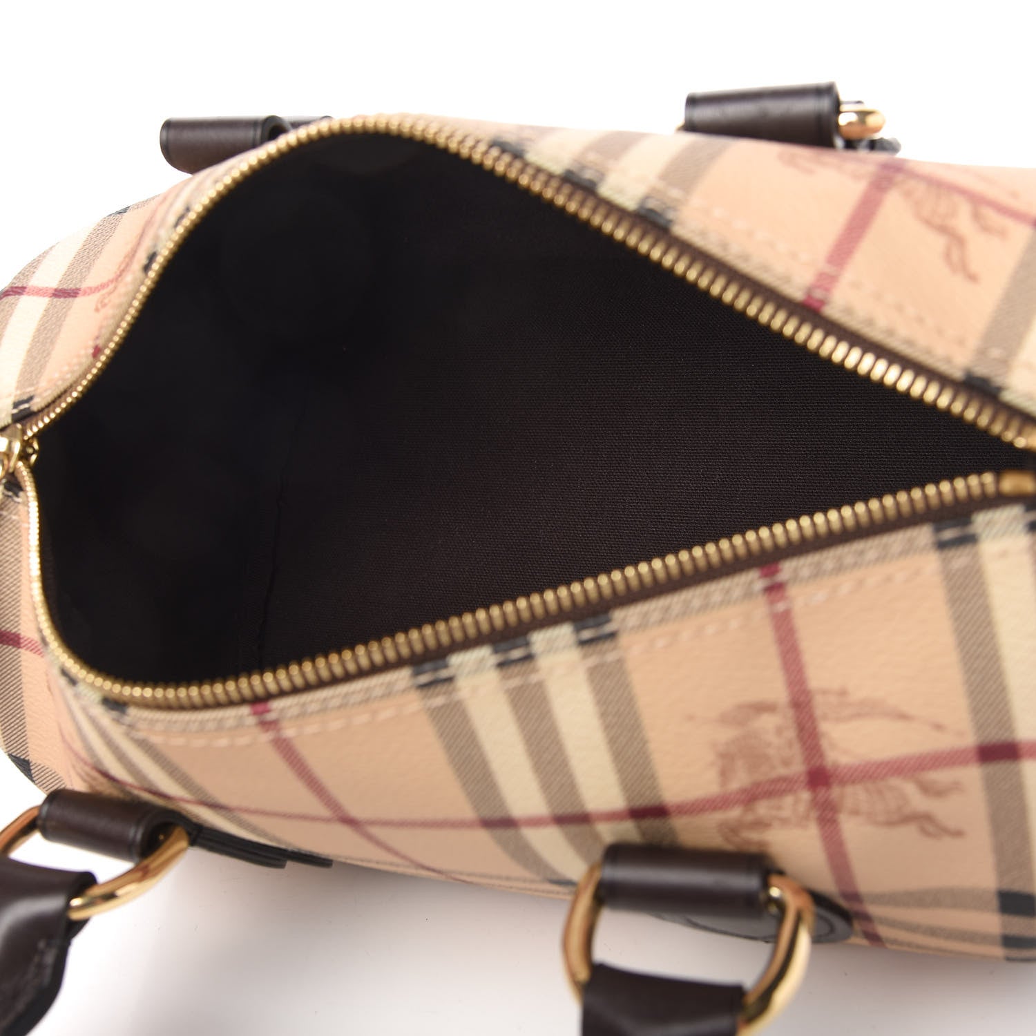 Burberry Haymarket Check Small Chester Bowling Bag Chocolate 5 of 10
