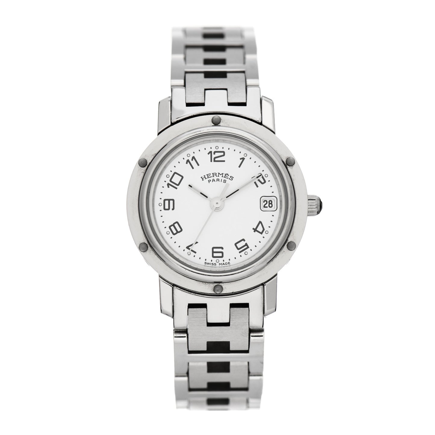 Stainless Steel 24mm Clipper Quartz Watch White
