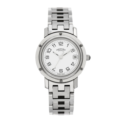 Hermes Stainless Steel 24mm Clipper Quartz Watch White 1 of 6