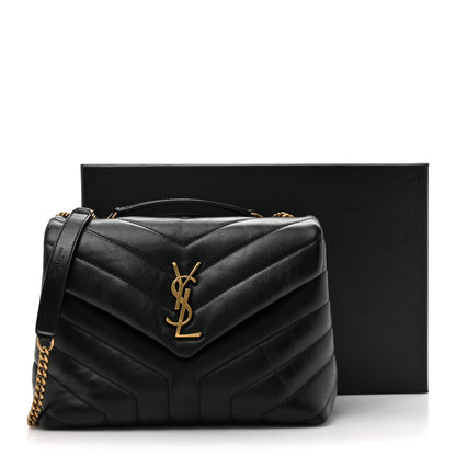 Saint Laurent Calfskin Y Quilted Monogram Small Loulou Chain Satchel Black 13 of 13