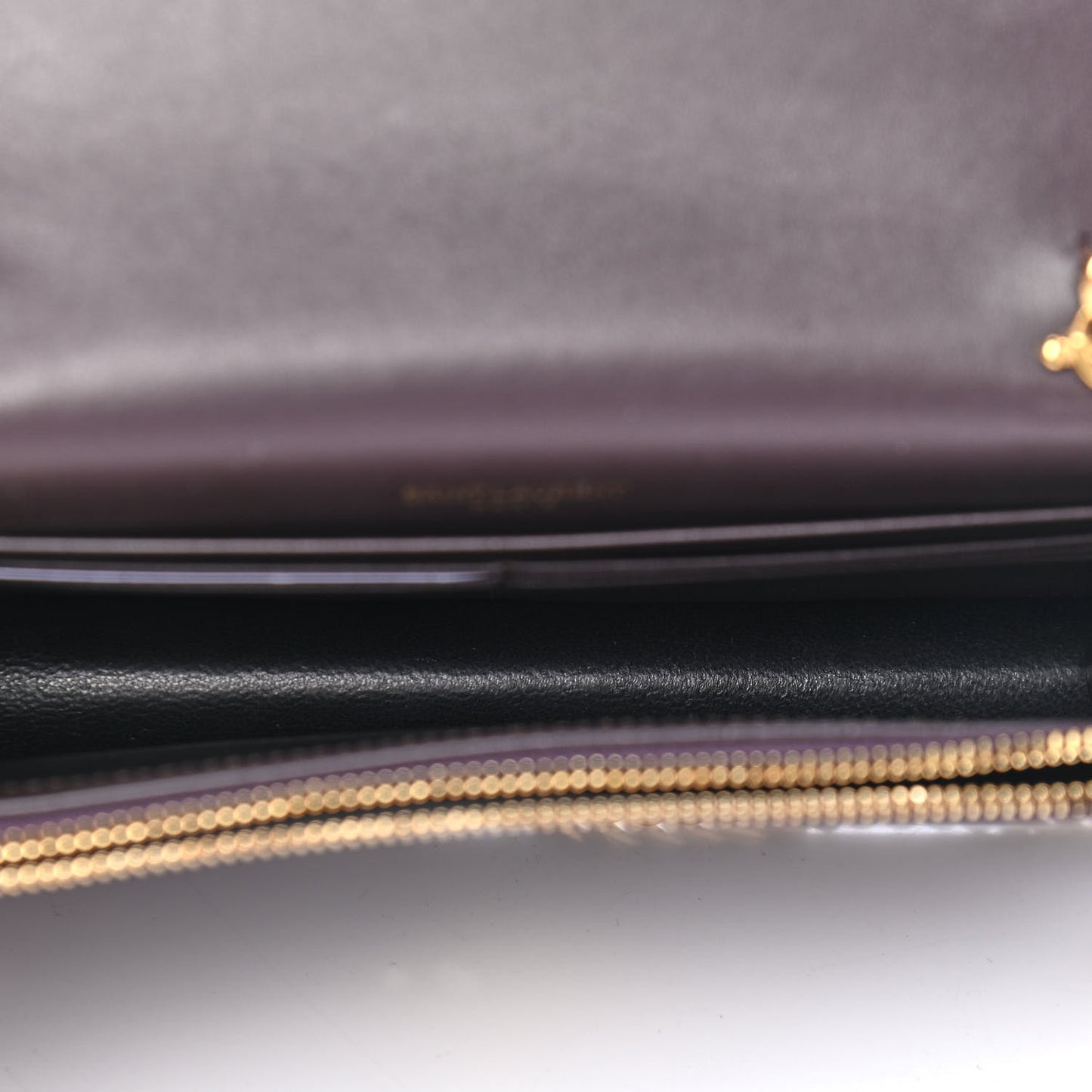 Smooth Calfskin Classic Monogram Kate Tassel Chain Wallet Amaranto