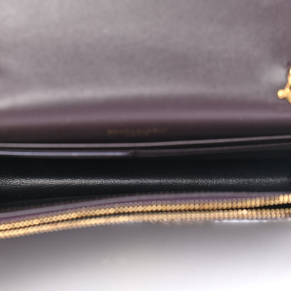 Saint Laurent Smooth Calfskin Classic Monogram Kate Tassel Chain Wallet Amaranto 5 of 9