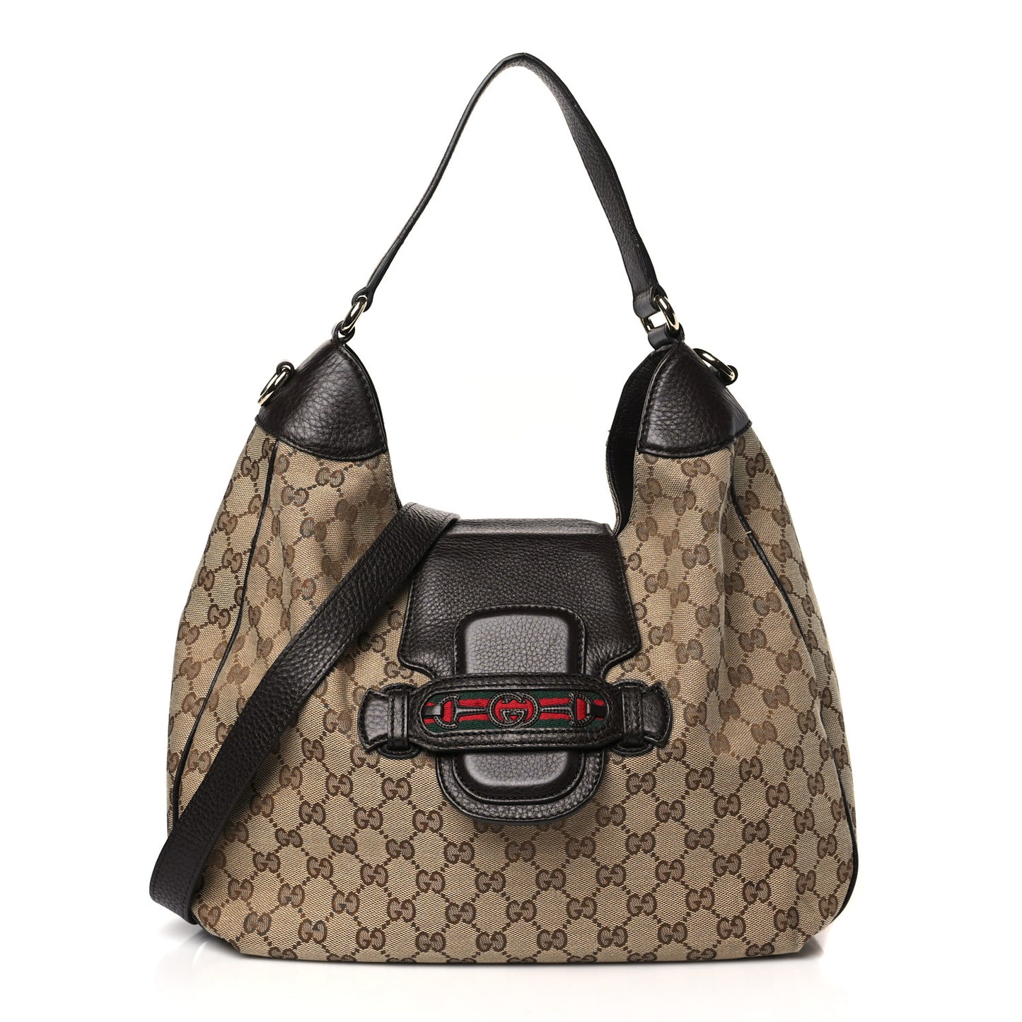 Monogram Web Medium Dressage Hobo Dark Brown