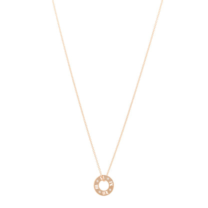Tiffany 18K Rose Gold Diamond Atlas Pierced Pendant Necklace 1 of 5