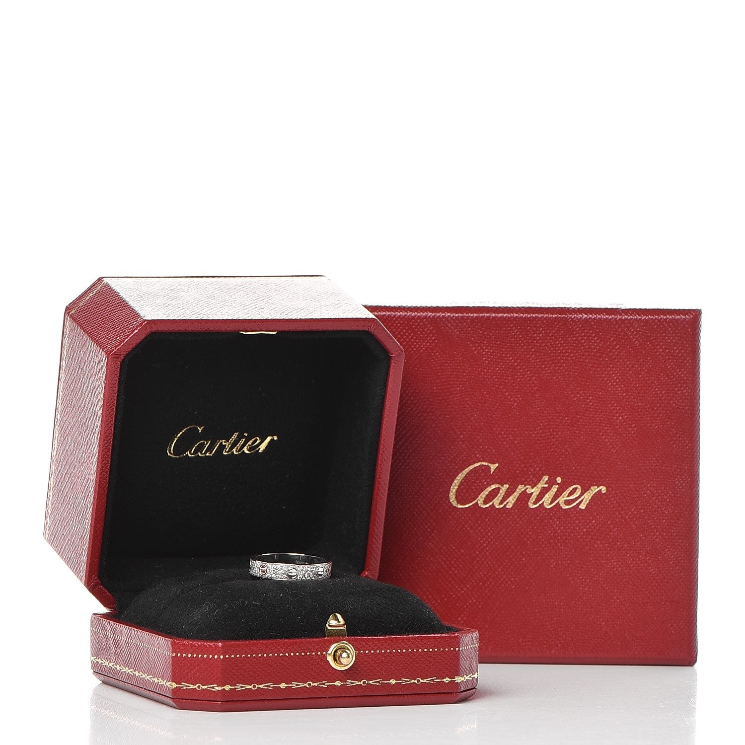 Cartier 18K White Gold Diamond LOVE Wedding Band Ring 51 5.75 4 of 4