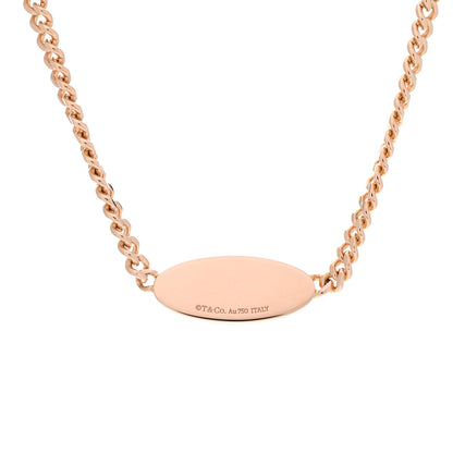 Tiffany 18K Rose Gold Diamond Return To Tiffany Oval ID Necklace 4 of 5