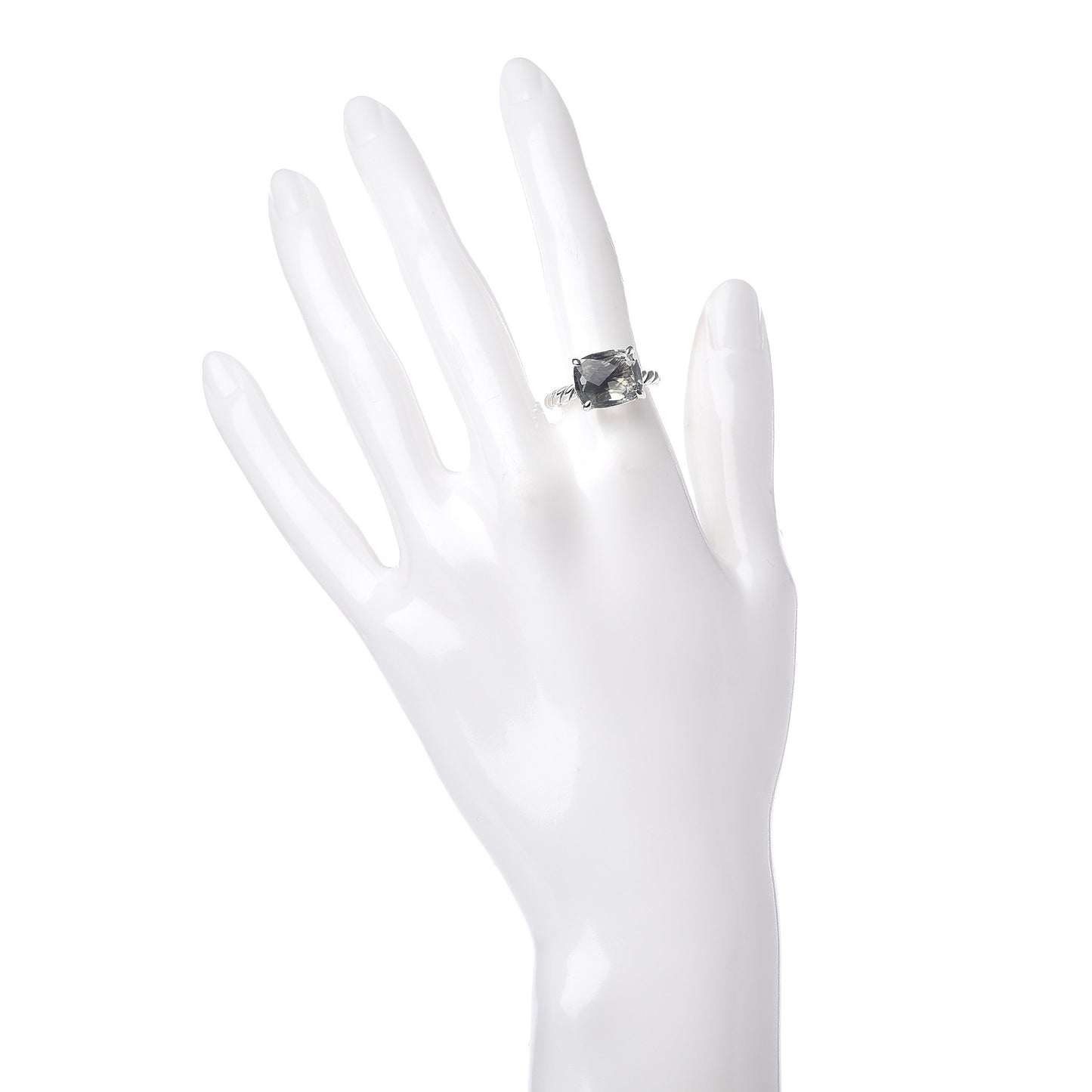 Sterling Silver Prasiolite 10mm Cable Classics Ring 53 6.5