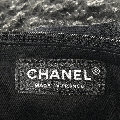 Chanel Tweed Maxi Single Flap Black Grey 6 of 11