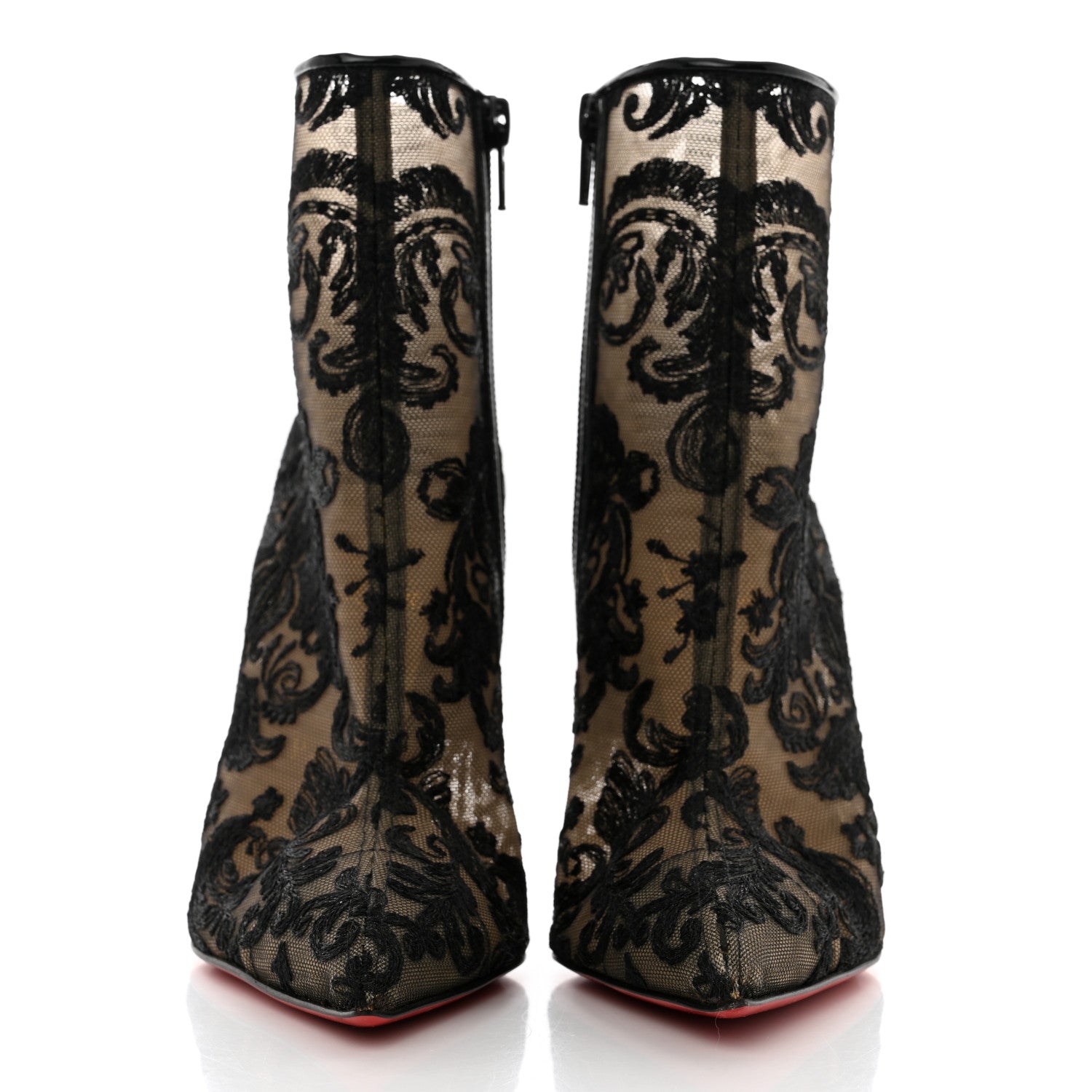 Christian Louboutin Lace Gipsybootie 100 Ankle Boots 38 Black 2 of 7