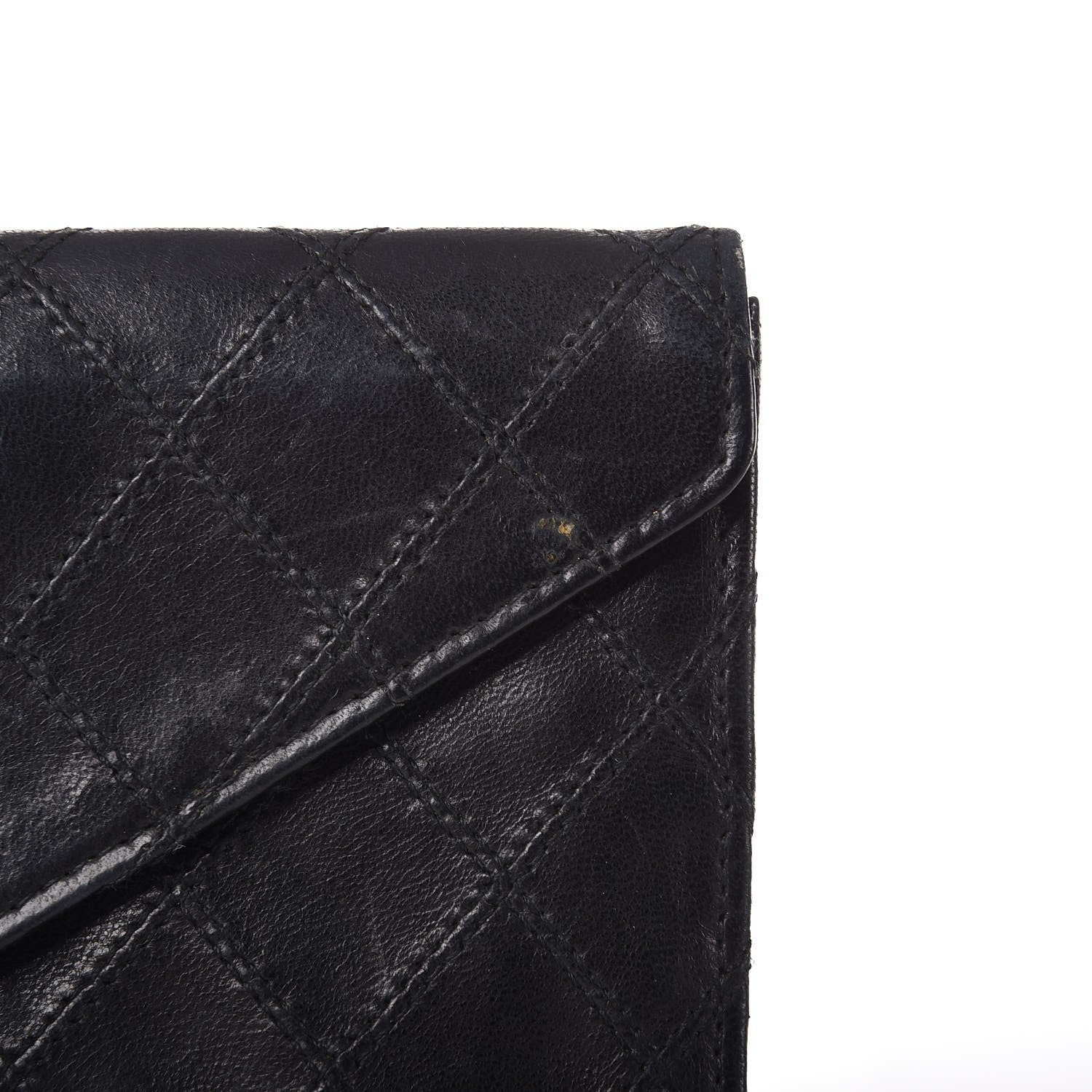 Chanel Lambskin Diamond Stitched Envelope Long Flap Wallet Black 8 of 13