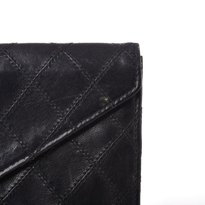 Chanel Lambskin Diamond Stitched Envelope Long Flap Wallet Black 8 of 13