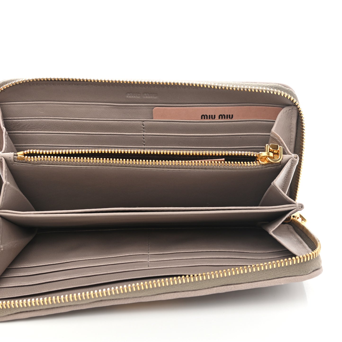 Matelasse Zip Around Wallet Pomice
