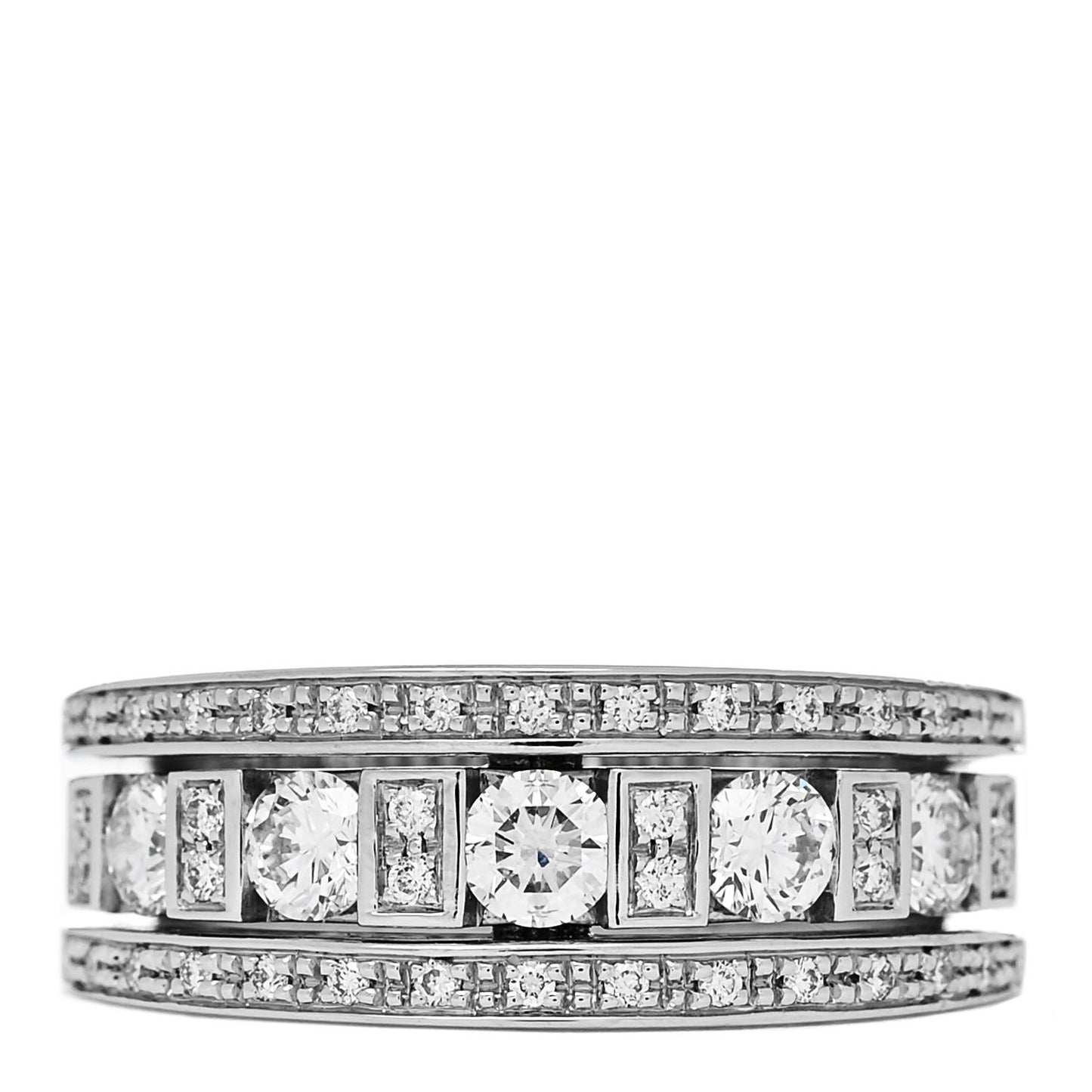 18K White Gold Diamond Belle Epoque Band Ring 53 6.25