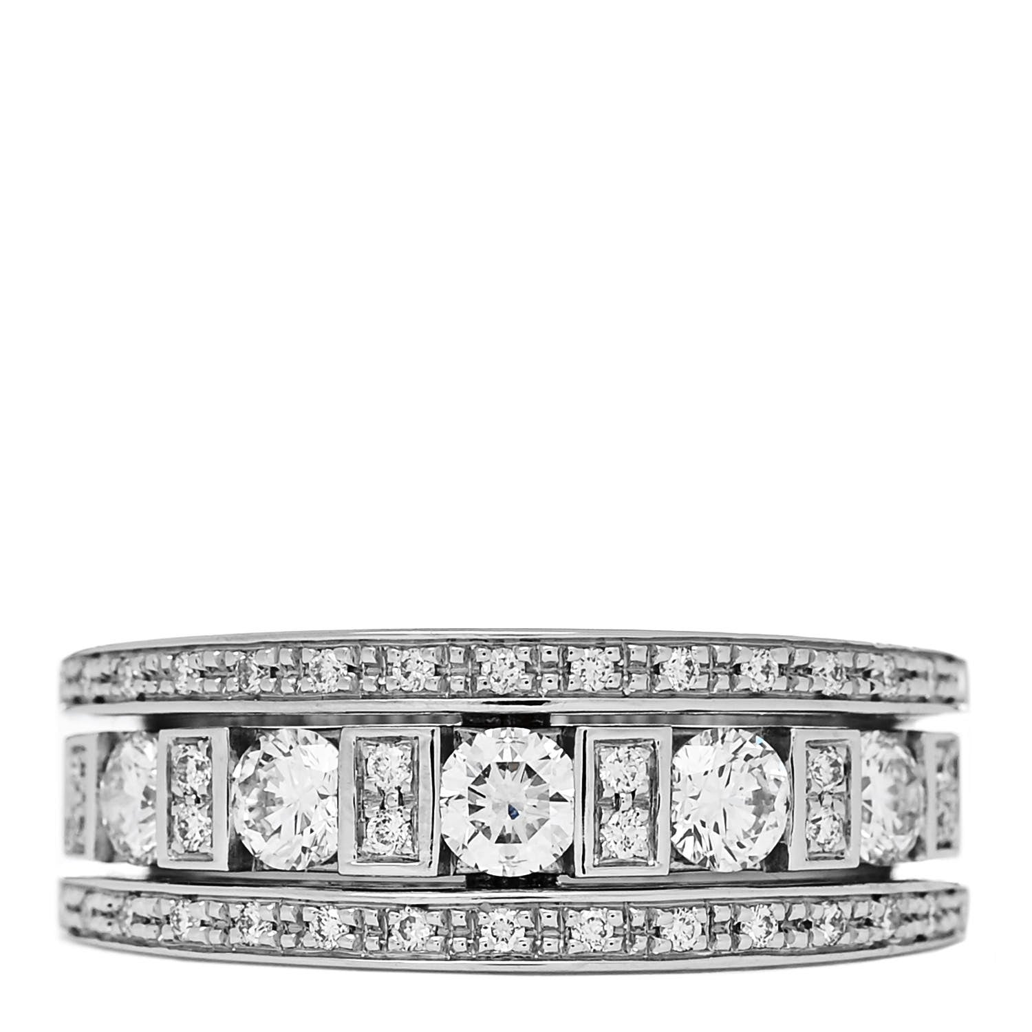 Damiani 18K White Gold Diamond Belle Epoque Band Ring 53 6.25 1 of 6