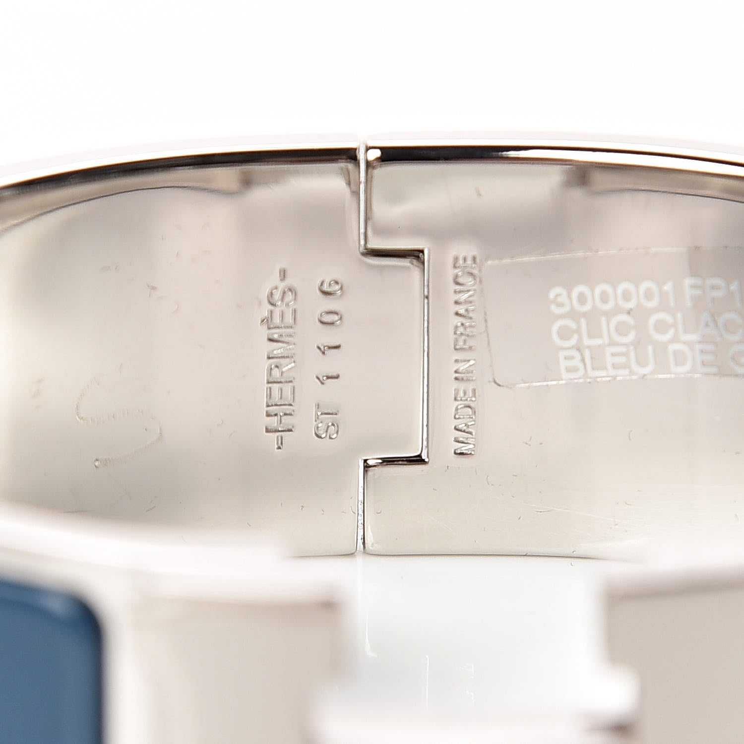 Hermes Enamel Wide Clic Clac H Bracelet PM Bleu De Genes 5 of 5