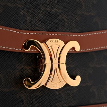 Celine Triomphe Canvas Calfskin Medium Triomphe Bag Tan 6 of 13