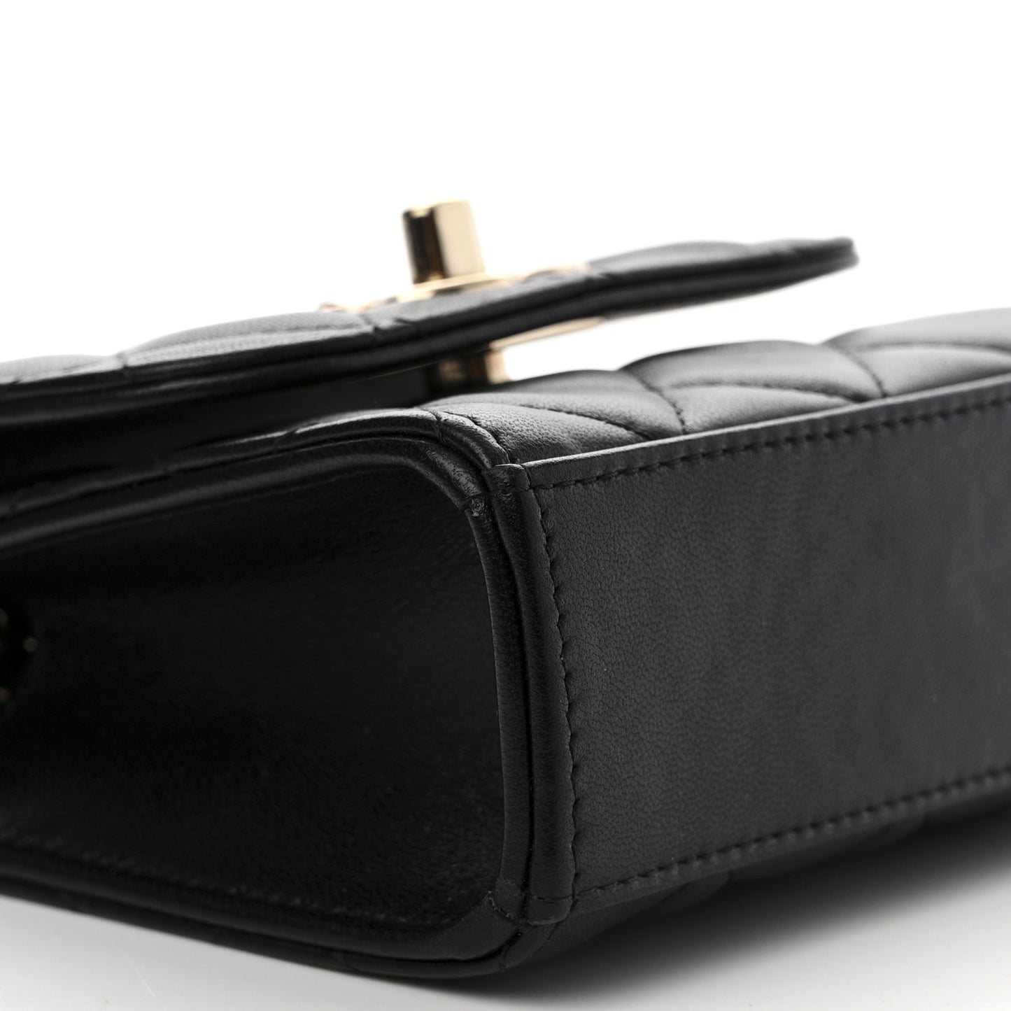 Lambskin Quilted Mini Trendy CC Chain Wallet Black