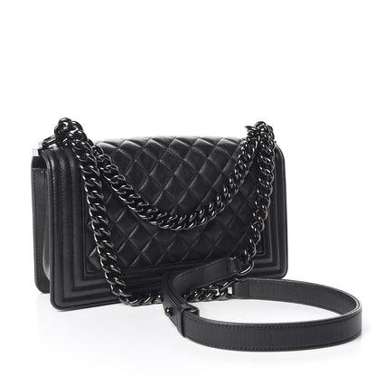 Chanel Caviar Quilted Medium Boy Flap So Black 3 of 9
