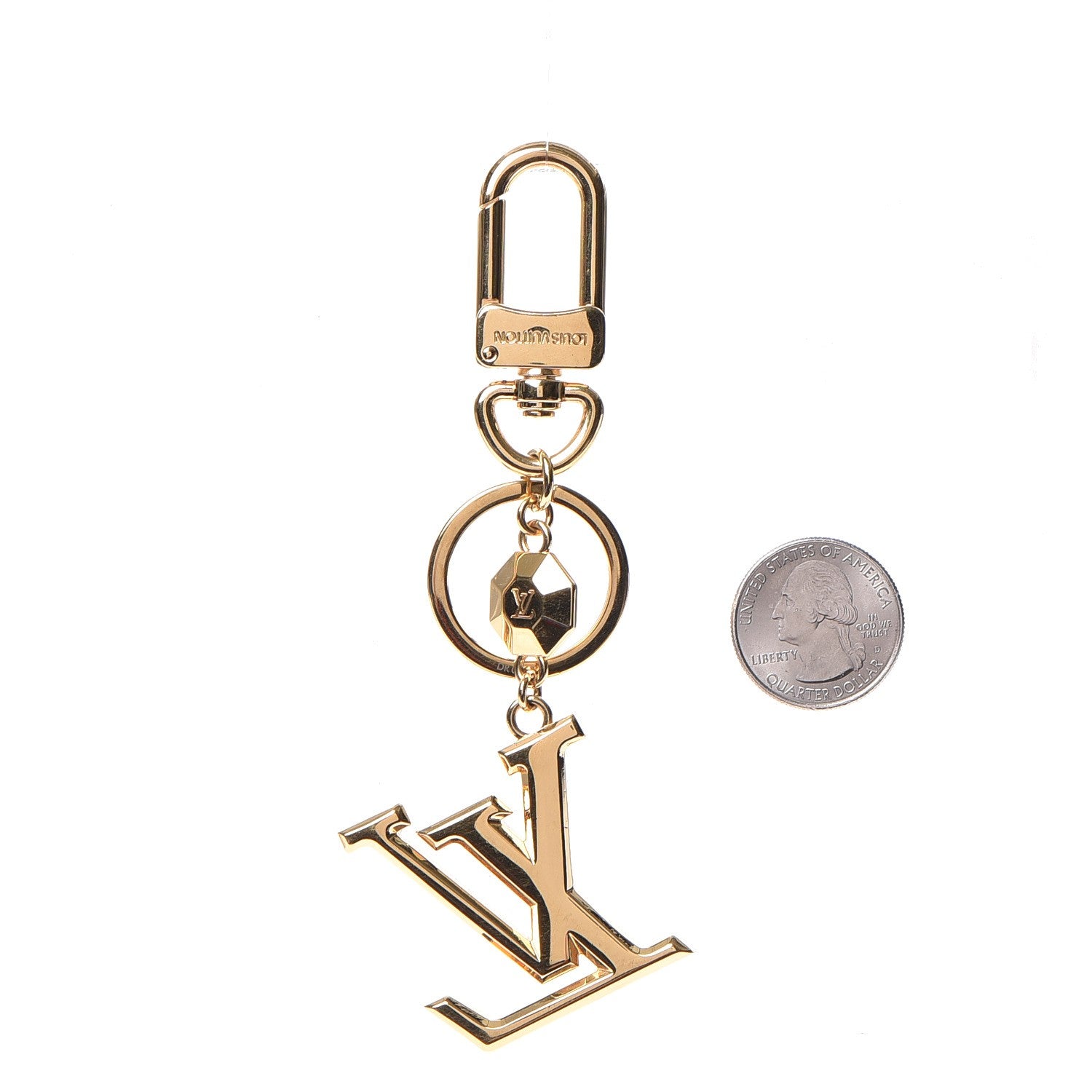 Louis Vuitton LV Facettes Bag Charm Key Holder Gold 2 of 6