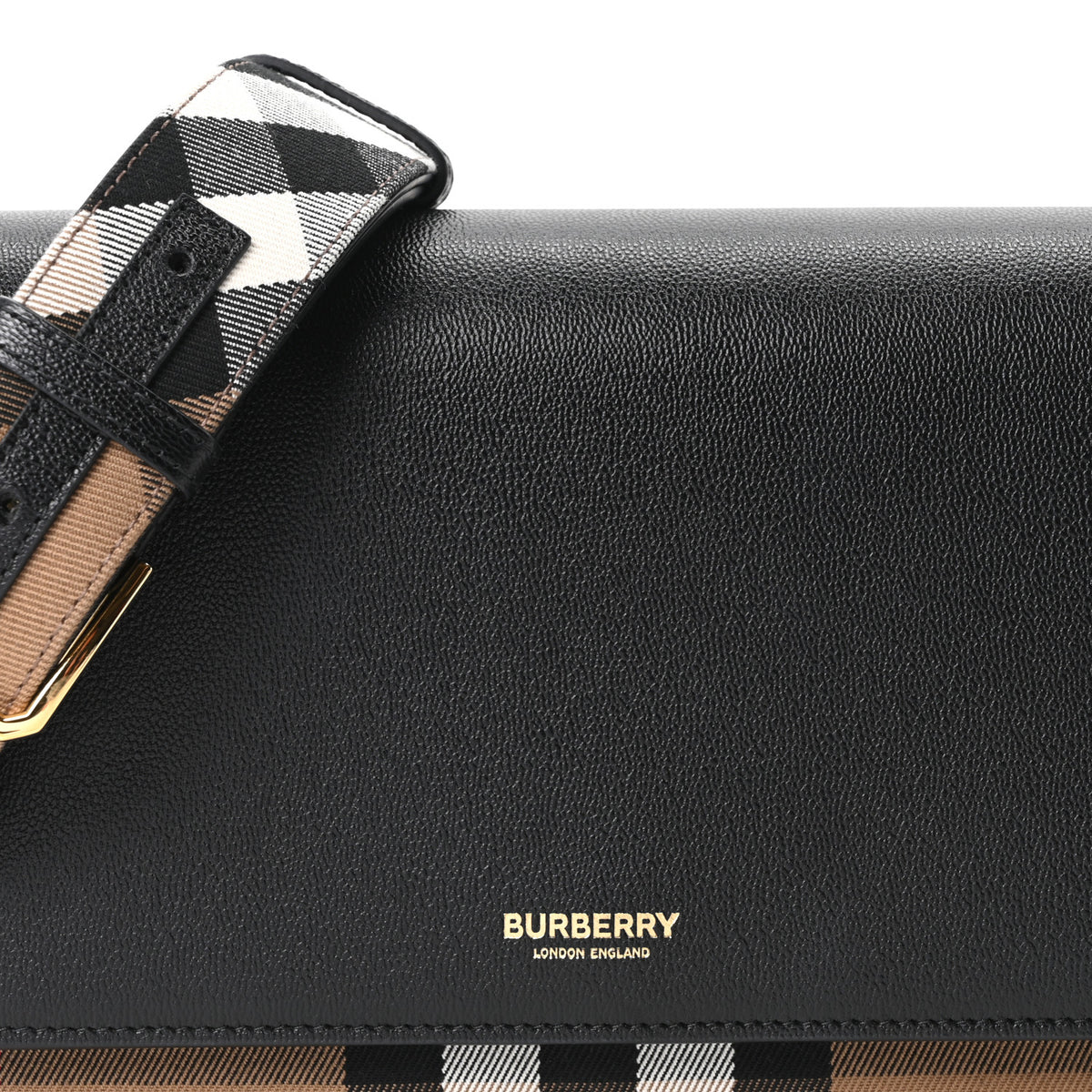 Derby Calfskin House Check Mackford Crossbody Bag Black