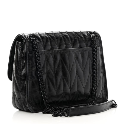 Miu Miu Vitello Shine Trapu Shoulder Bag Black 3 of 13