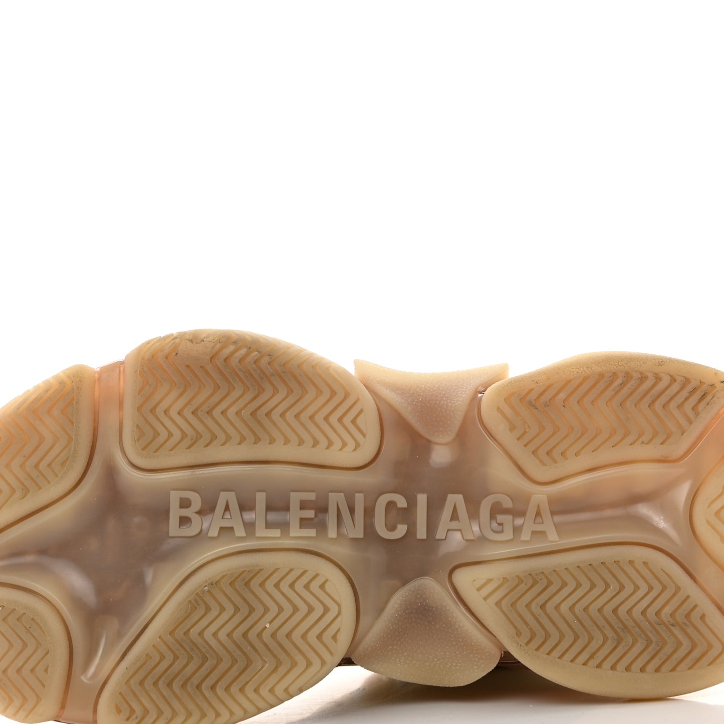 Fabric Mesh Clear Sole Womens Triple S Sneakers 37 Beige