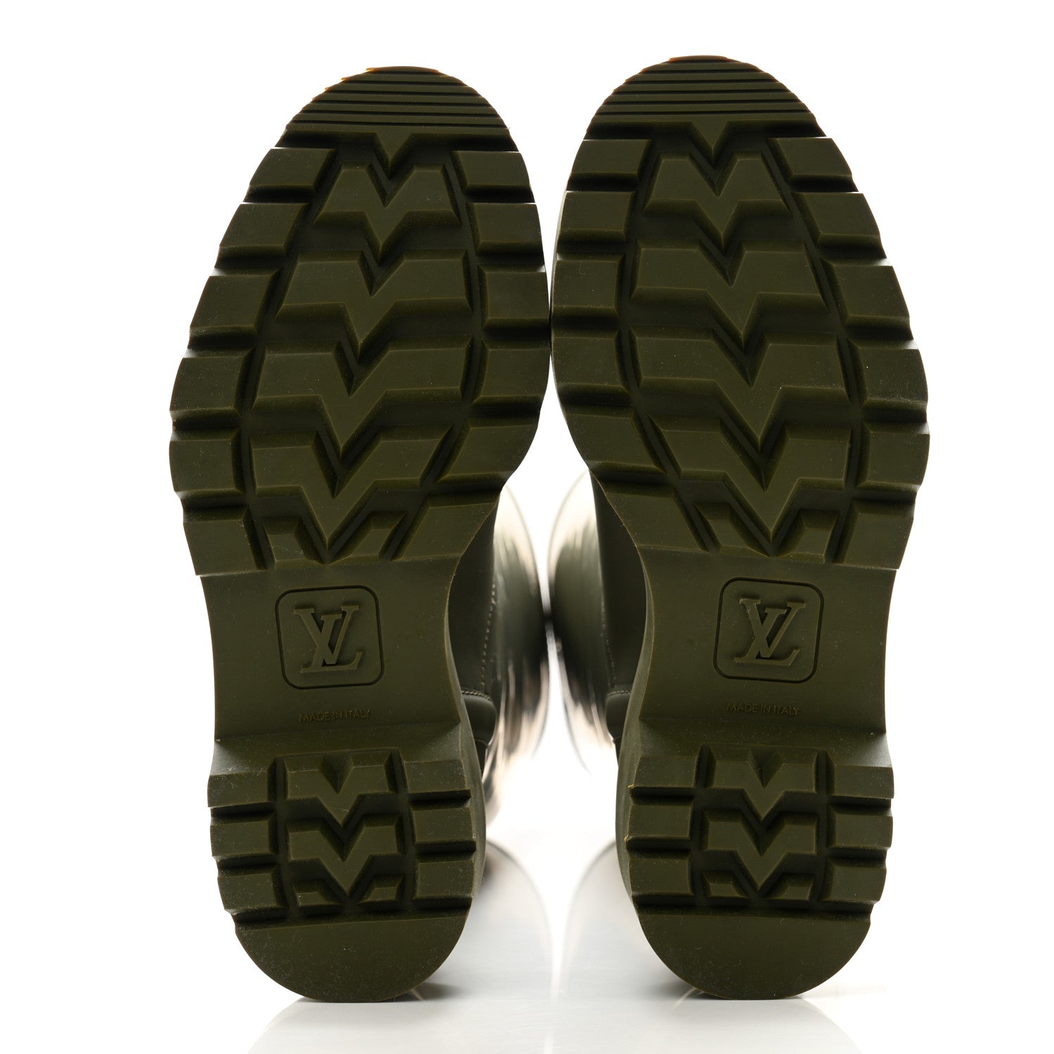 Louis Vuitton Rubber Calfskin Territory Flat High Boots 36 Khaki 5 of 10