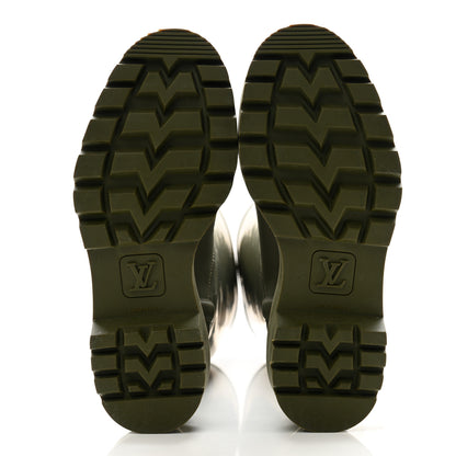 Louis Vuitton Rubber Calfskin Territory Flat High Boots 36 Khaki 5 of 10