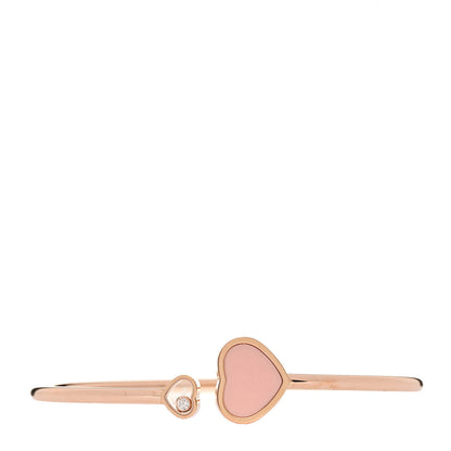 Chopard 18K Rose Gold Diamond Pink Stone Happy Hearts Bracelet 1 of 4