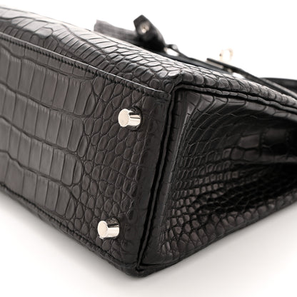 Hermes Matte Alligator Kelly Retourne 25 Black 13 of 15