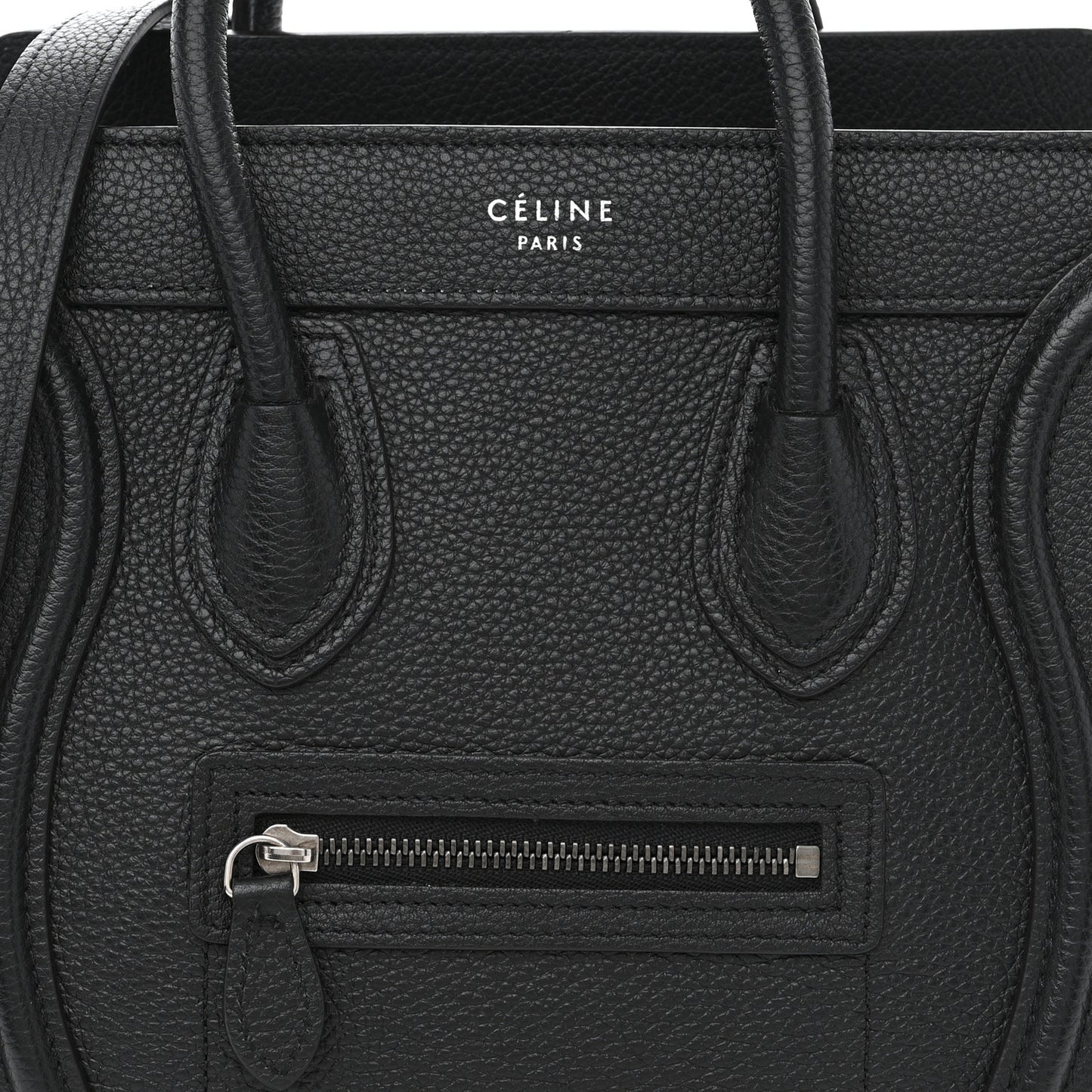 Drummed Calfskin Nano Luggage Black