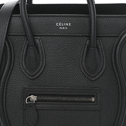 Celine Drummed Calfskin Nano Luggage Black 8 of 10