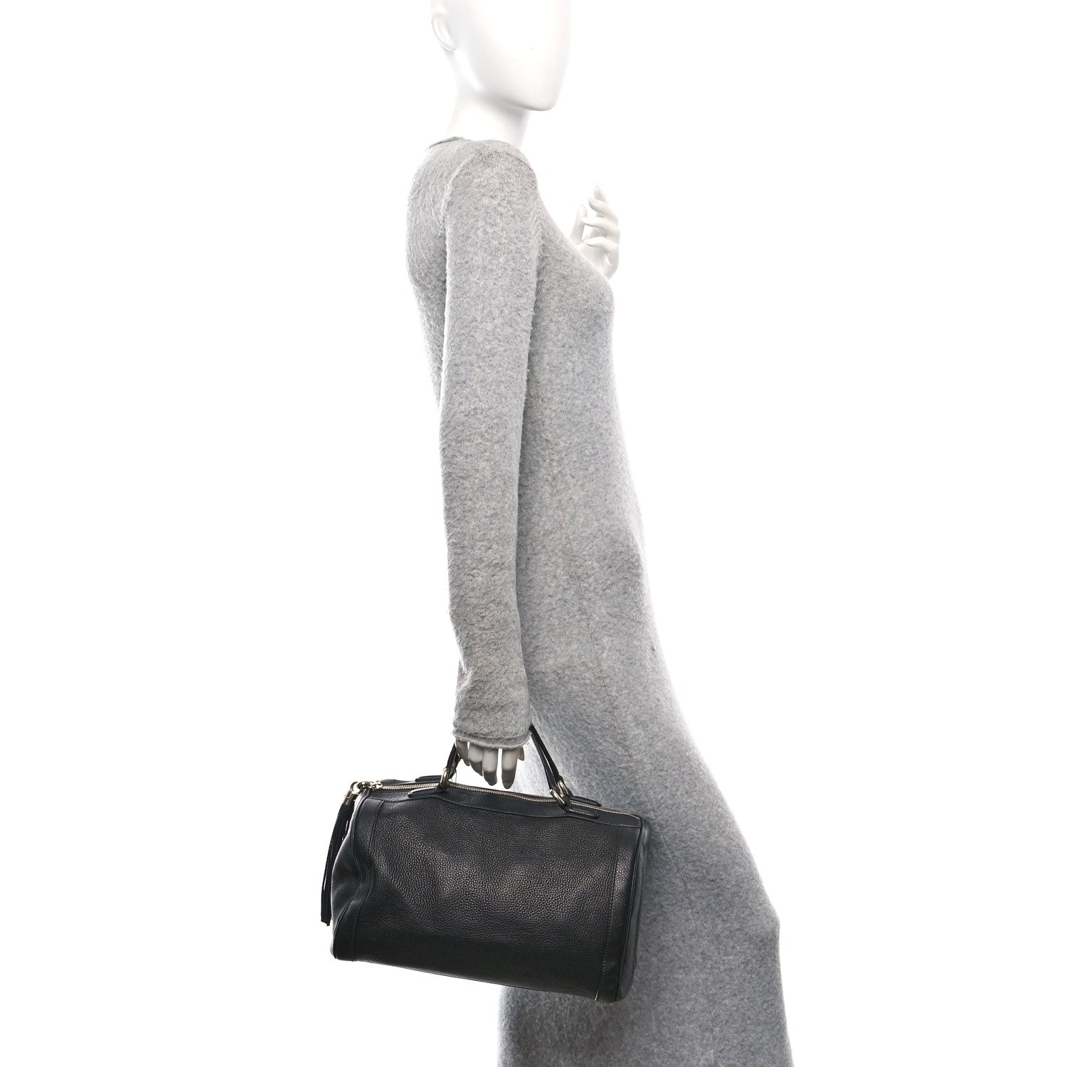 Gucci Pebbled Calfskin Medium Soho Boston Black 2 of 13