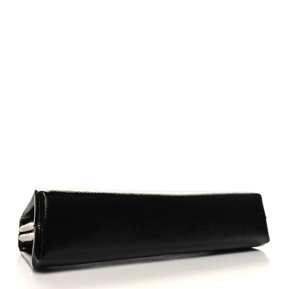 Prada Saffiano Vernice Frame Clutch Black 4 of 10