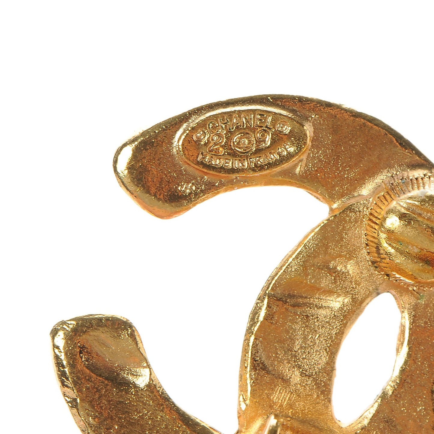 CC Woven Clip On Earrings Gold