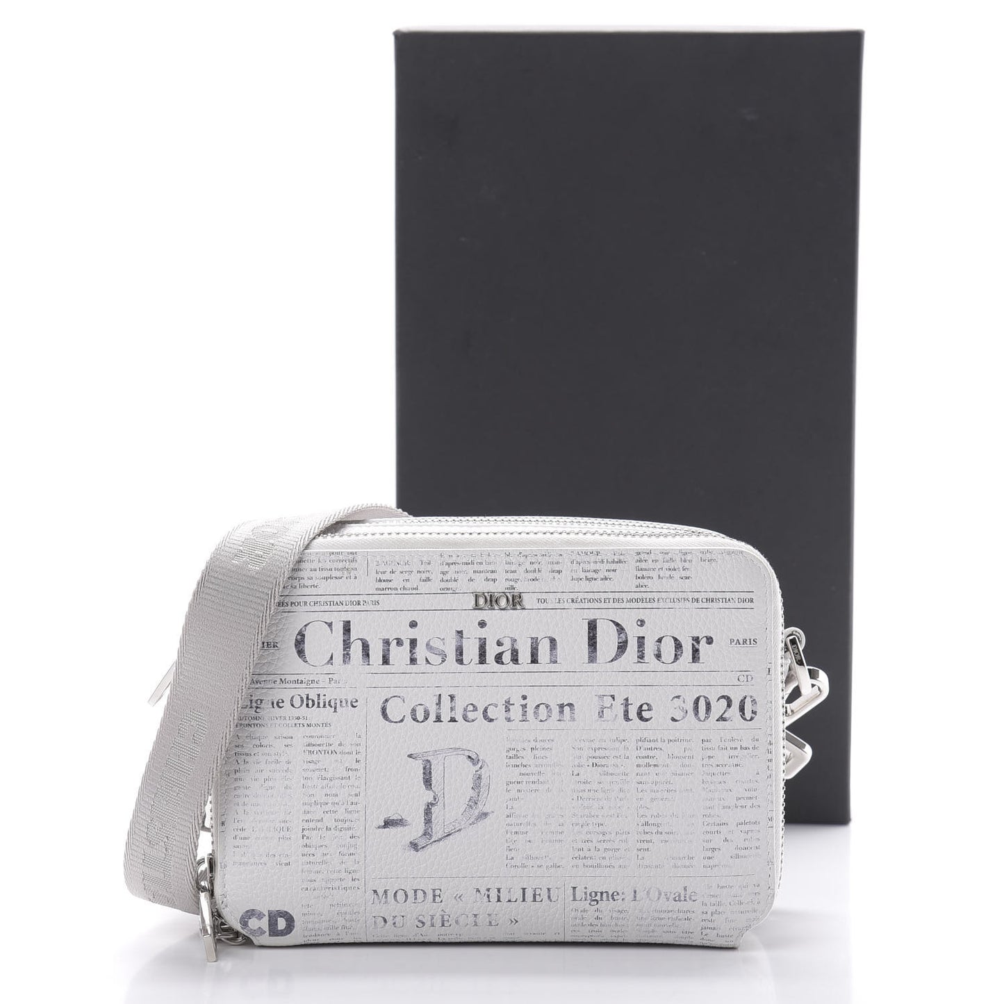 X DANIEL ARSHAM Grained Calfskin Newspaper Messenger White