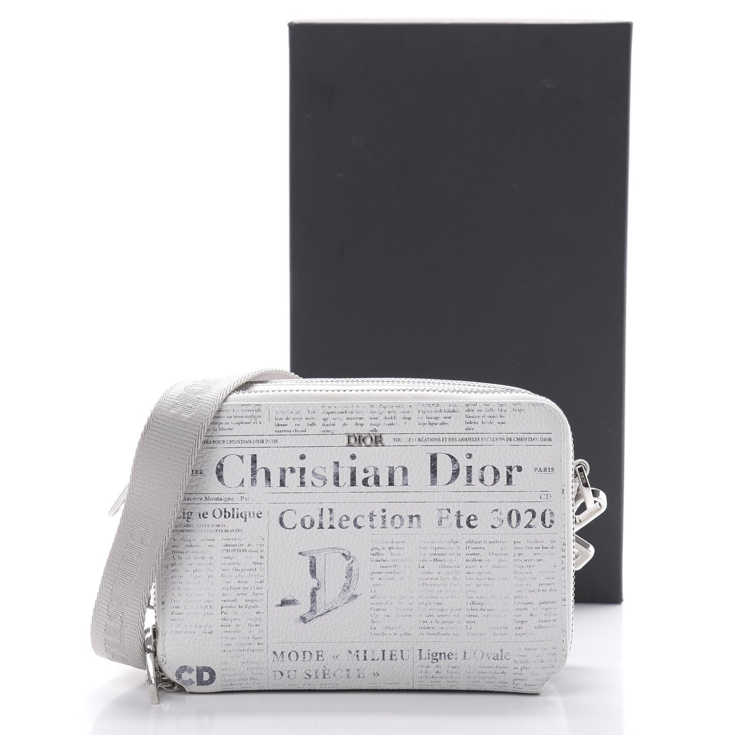 Christian Dior X DANIEL ARSHAM Grained Calfskin Newspaper Messenger White 14 of 14