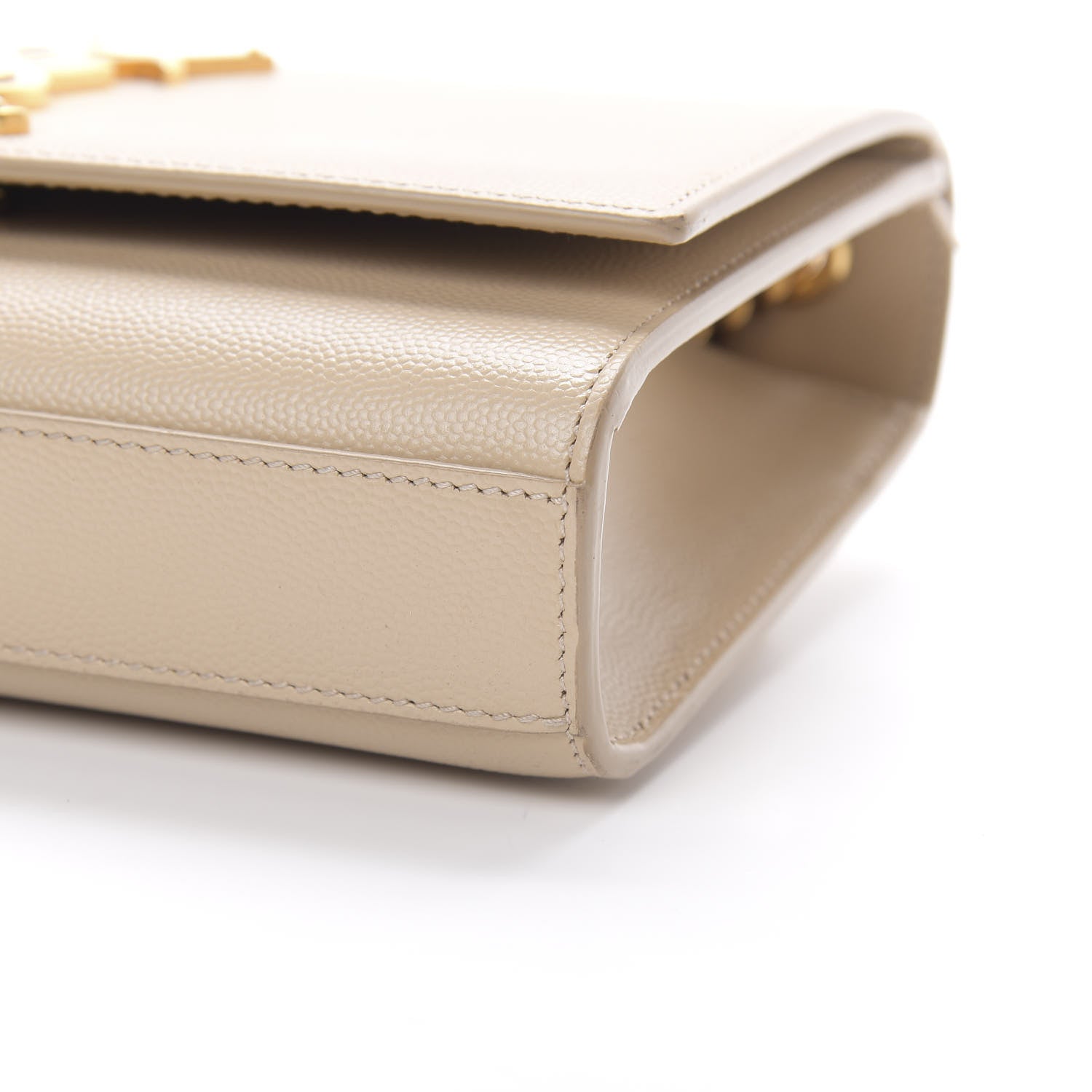 Saint Laurent Grain De Poudre Small Monogram Kate Satchel Nude Powder 10 of 14