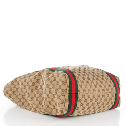 Gucci GG Monogram Medium Web Handle Vertical Tote Bag Dark Brown 4 of 7