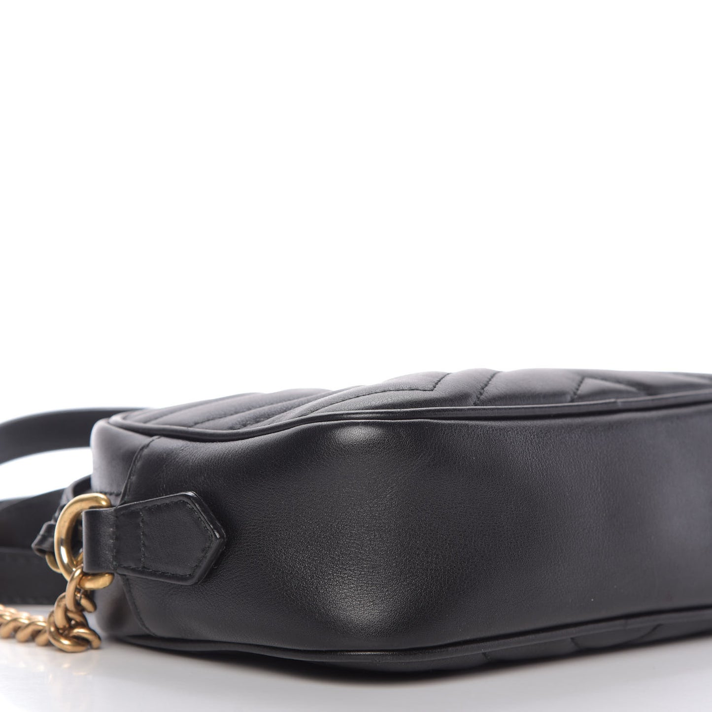 Calfskin Matelasse Mini GG Marmont Chain Shoulder Bag Black