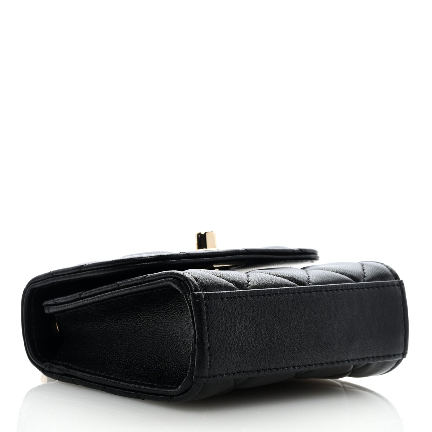 Lambskin Quilted Mini Trendy CC Clutch With Chain Black