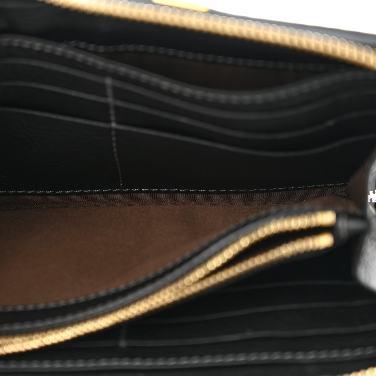Grained Calfskin Marcie Long Zip Around Wallet Black