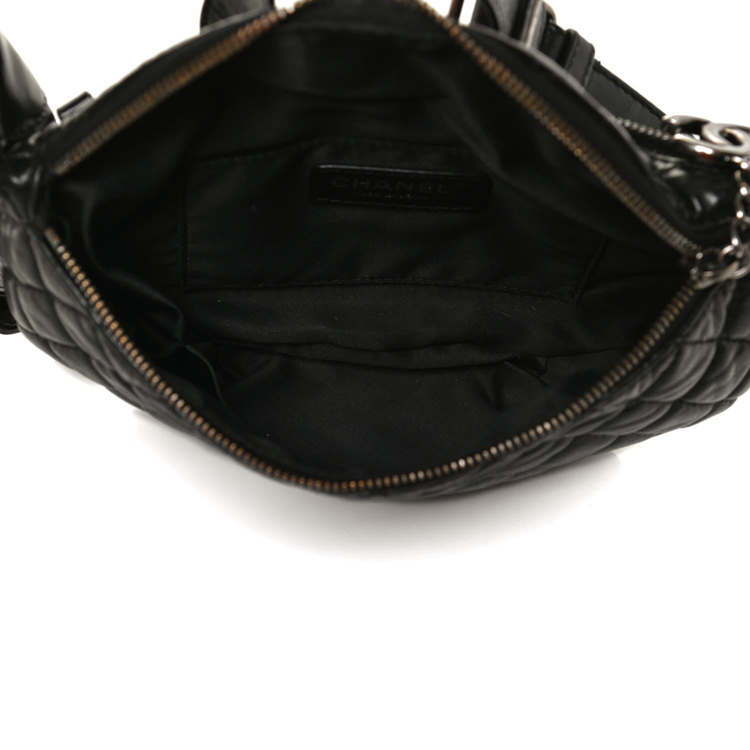 Chanel Lambskin Quilted Banane Waist Bag Fanny Pack Black 5 of 13
