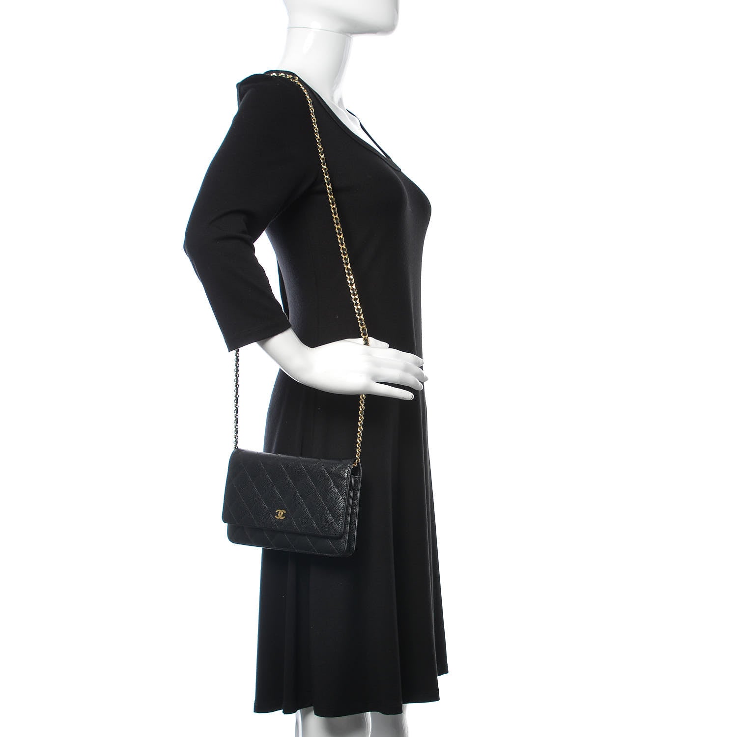 Chanel Caviar Quilted Wallet On Chain WOC Black 2 of 11
