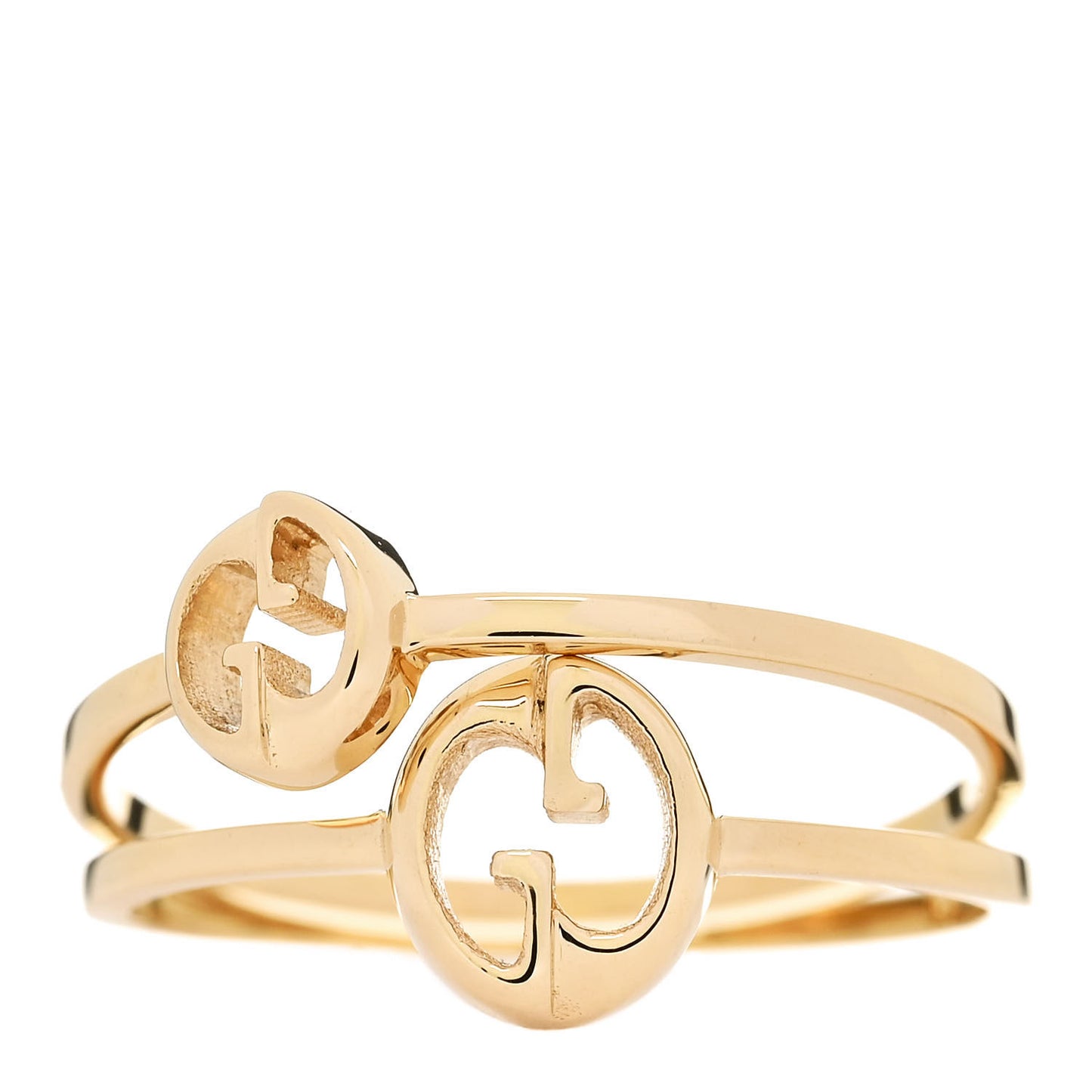 18K Yellow Gold Double Connected Ring Set 53 6.5